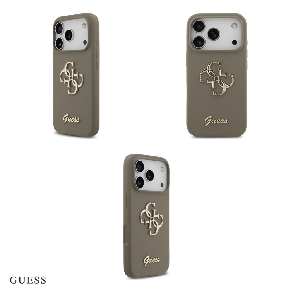 Husa Guess Silicone Big 4g Script pentru iPhone 17 Pro, Carcasa, Maro [4]