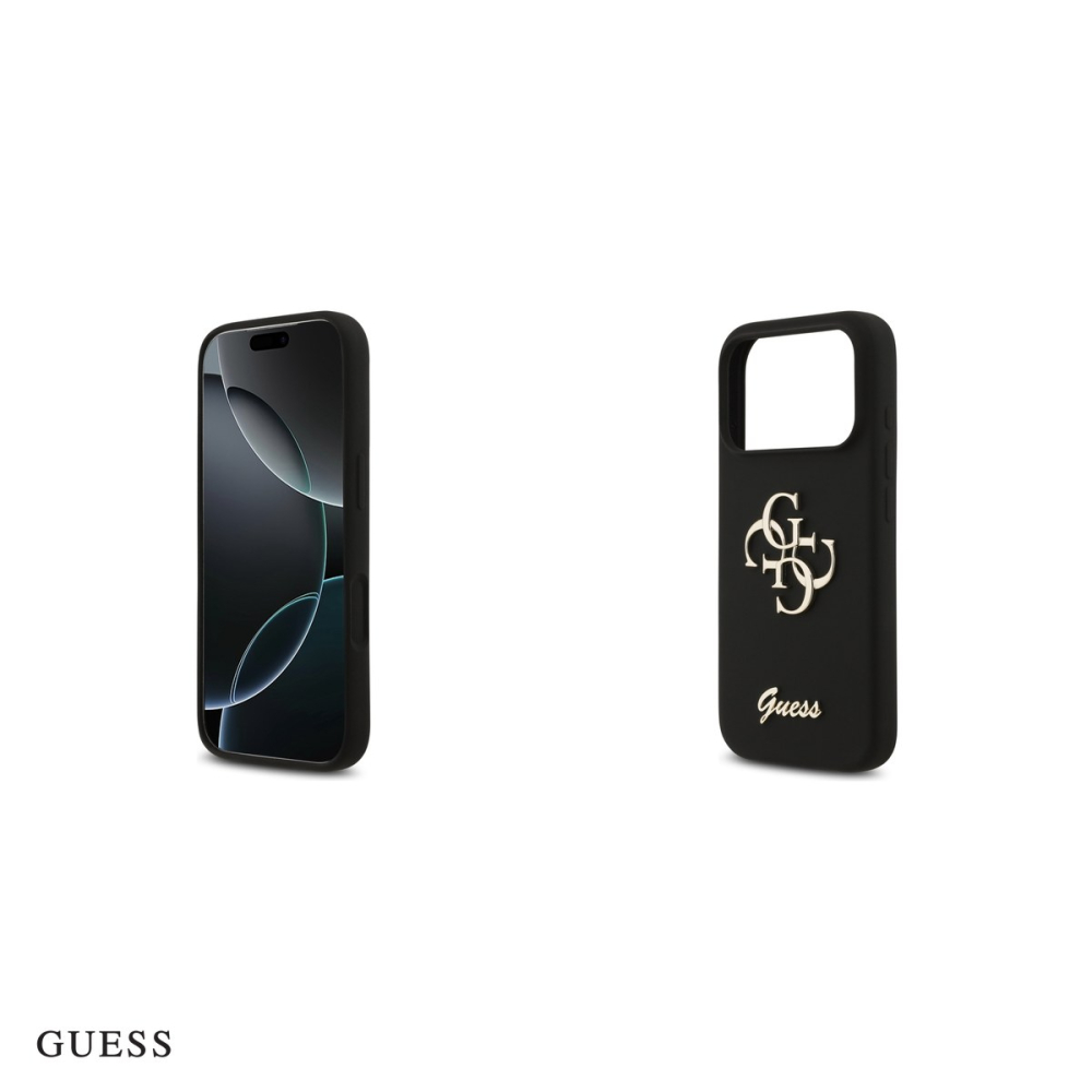Husa Guess Silicone Big 4g Script pentru iPhone 17 Pro, Carcasa, Negru [5]