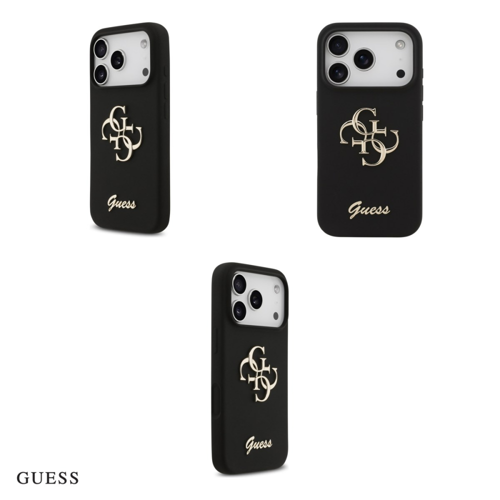 Husa Guess Silicone Big 4g Script pentru iPhone 17 Pro, Carcasa, Negru [4]