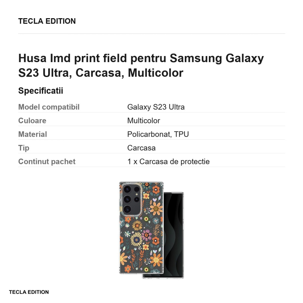 Husa Imd print field pentru Samsung Galaxy S23 Ultra, Carcasa, Multicolor [3]