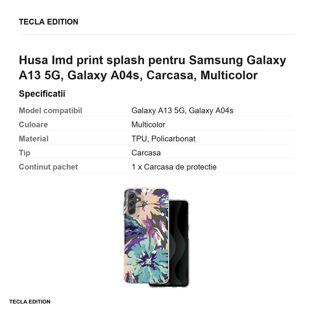 Husa Imd print splash pentru Samsung Galaxy A13 5G, Galaxy A04s, Carcasa, Multicolor [3]
