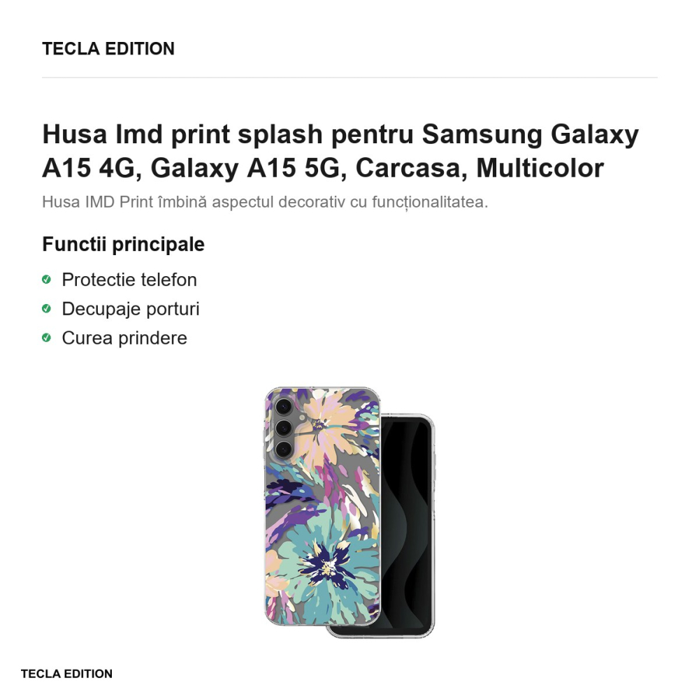 Husa Imd print splash pentru Samsung Galaxy A15 4G, Galaxy A15 5G, Carcasa, Multicolor [2]