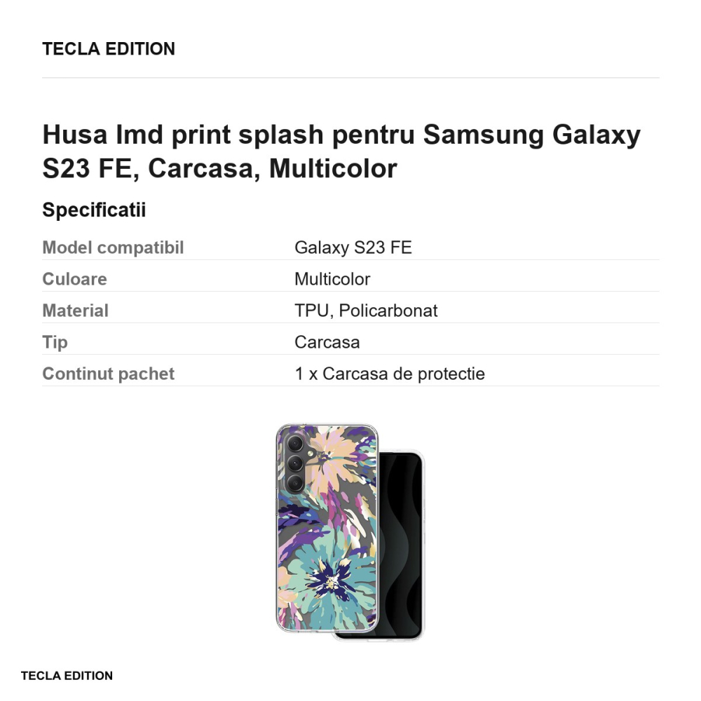 Husa Imd print splash pentru Samsung Galaxy S23 FE, Carcasa, Multicolor [3]
