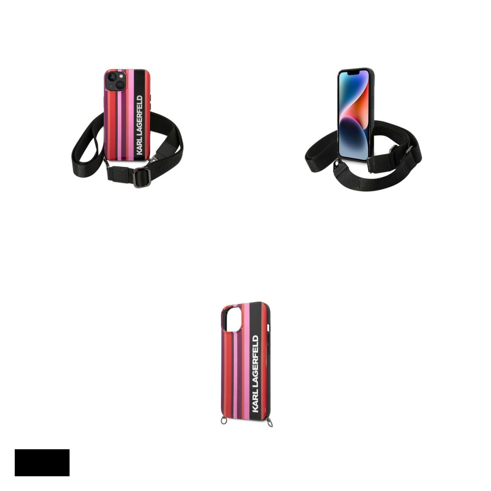 Husa Karl Lagerfeld Color Stripes pentru iPhone 14, Carcasa, Roz [4]