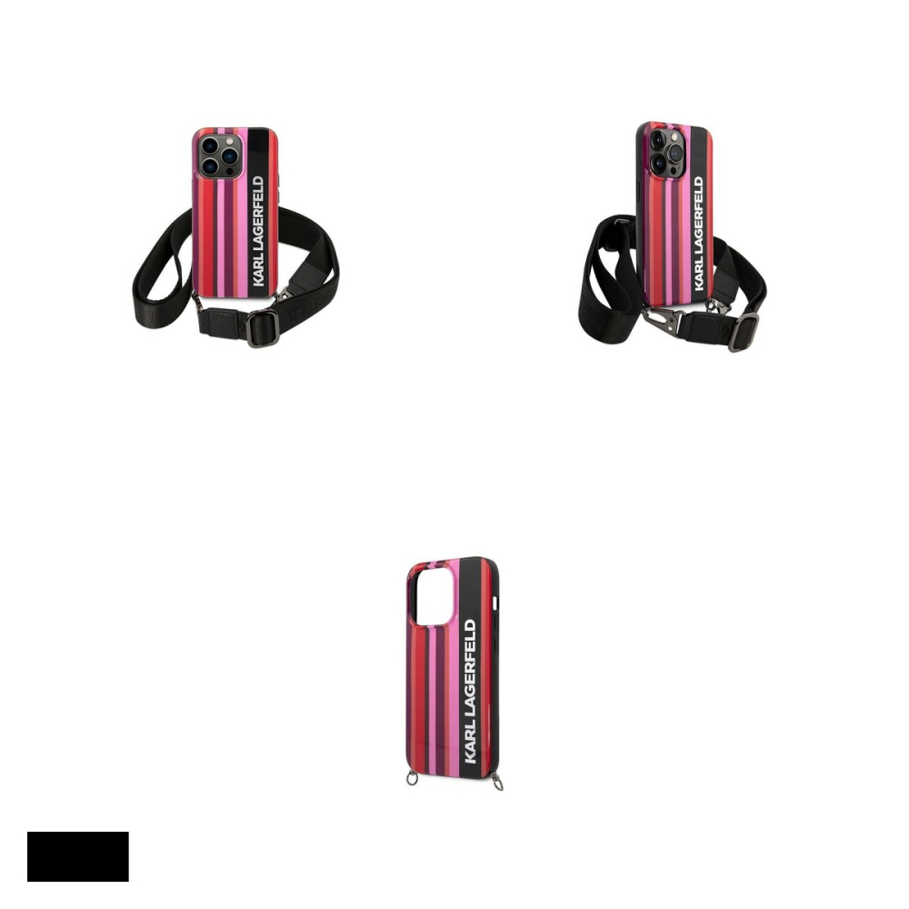 Husa Karl Lagerfeld Color Stripes pentru iPhone 14 Pro, Carcasa, Roz [4]