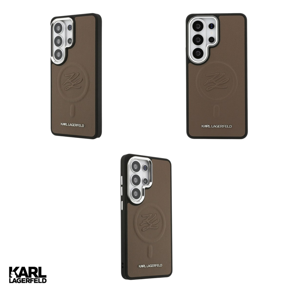 Husa Karl Lagerfeld Embossed Ring Initials pentru Samsung Galaxy S26 Ultra, Carcasa magnetica, Maro [4]