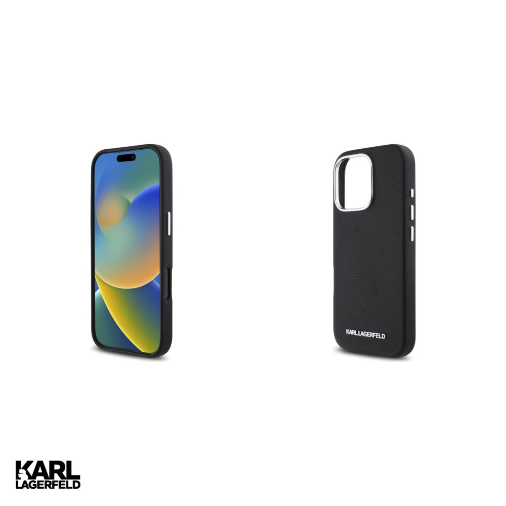 Husa Karl Lagerfeld Fw Saffiano pentru iPhone 16 Pro, Carcasa magnetica, Negru [5]