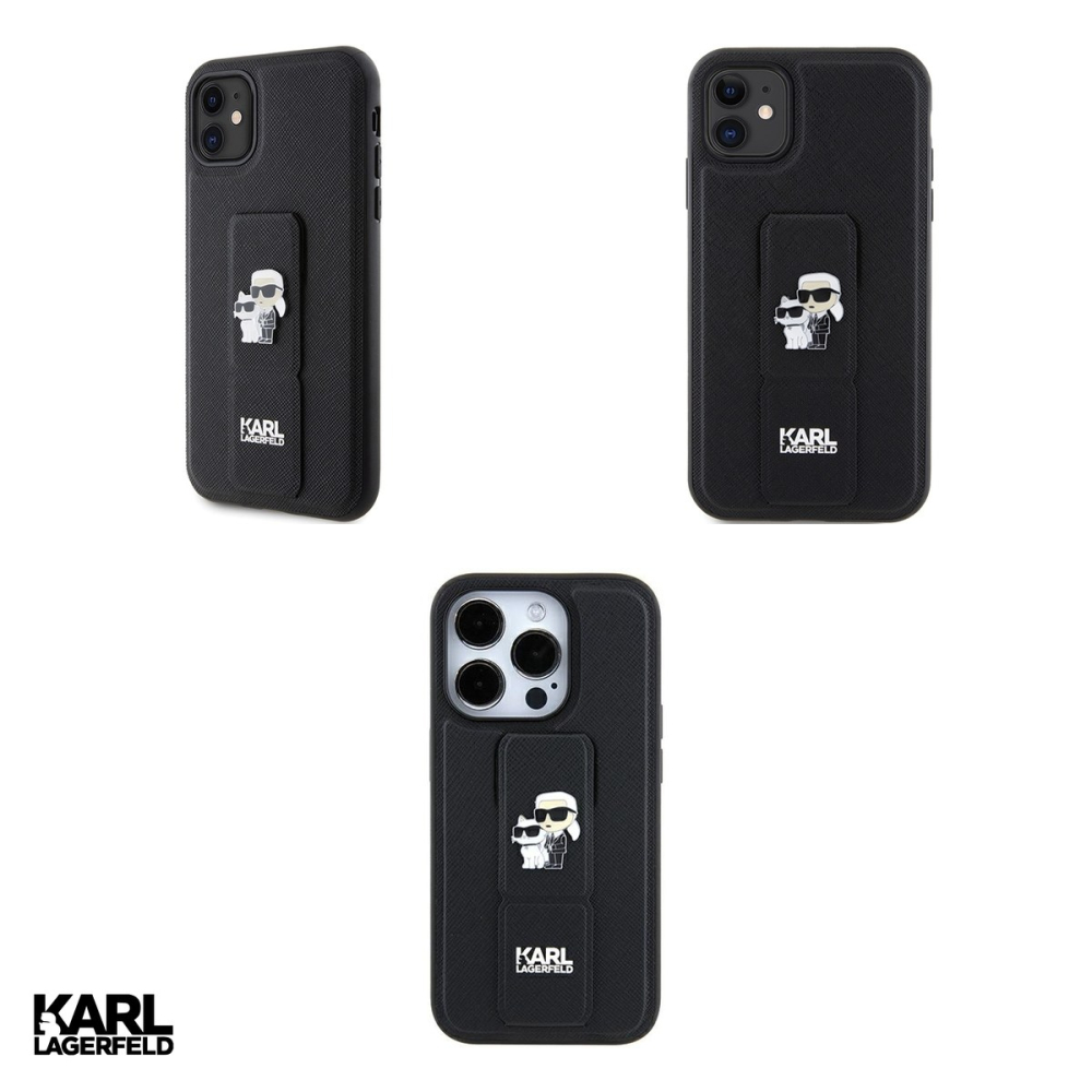 Husa Karl Lagerfeld Hc Gripstand Saffiano Kc pentru iPhone 11, Carcasa, Negru [4]