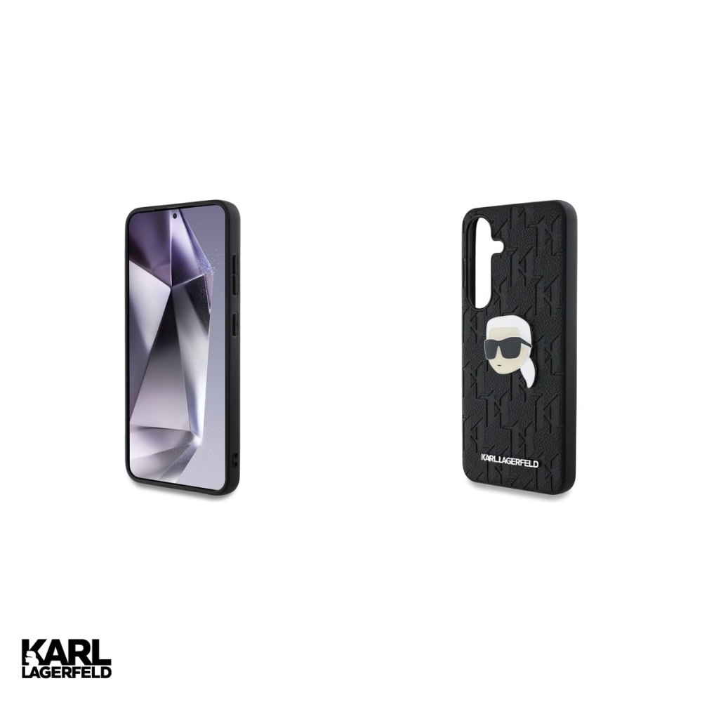Husa Karl Lagerfeld Hc PU Monogram K Head Pin pentru Samsung Galaxy S25 Plus, Carcasa, Negru [5]