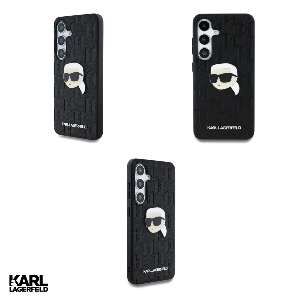 Husa Karl Lagerfeld Hc PU Monogram K Head Pin pentru Samsung Galaxy S25 Plus, Carcasa, Negru [4]