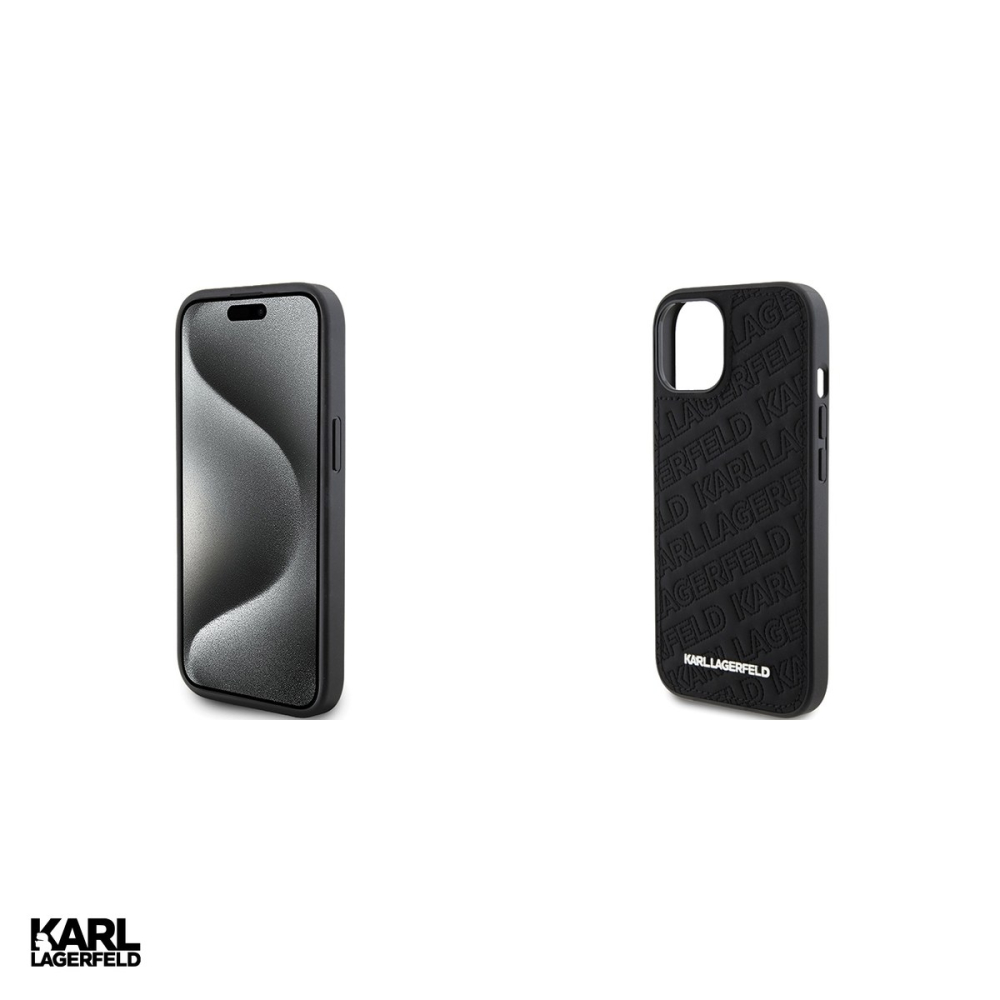 Husa Karl Lagerfeld Hc Quilted K Pattern pentru iPhone 15, Carcasa, Negru [5]