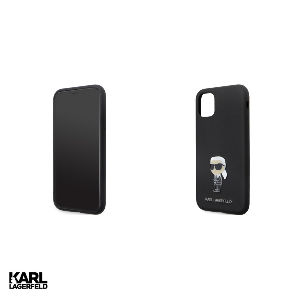 Husa Karl Lagerfeld Hc Silicone Ikonik Metal pentru iPhone 11, Carcasa, Negru [5]