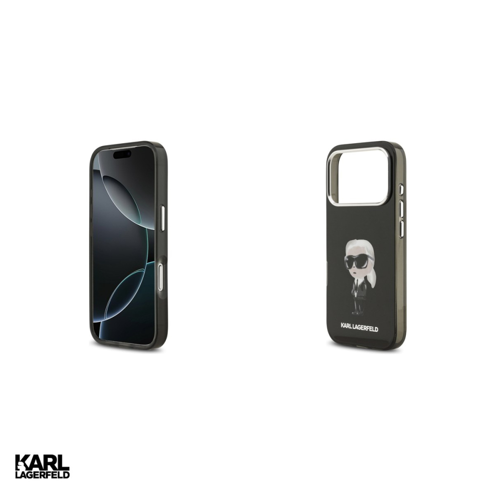 Husa Karl Lagerfeld Iml Aquarelle Karl & Logo pentru iPhone 17 Pro, Carcasa magnetica, Negru [5]