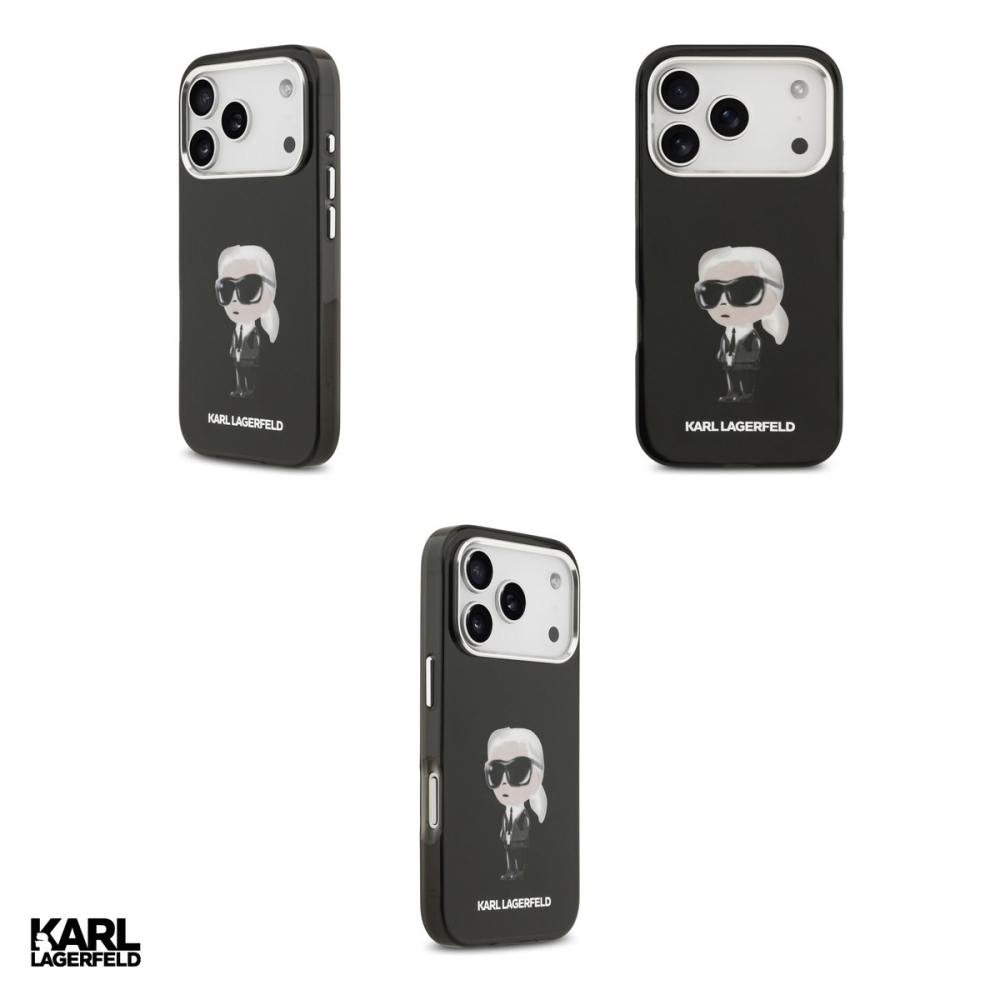 Husa Karl Lagerfeld Iml Aquarelle Karl & Logo pentru iPhone 17 Pro, Carcasa magnetica, Negru [4]