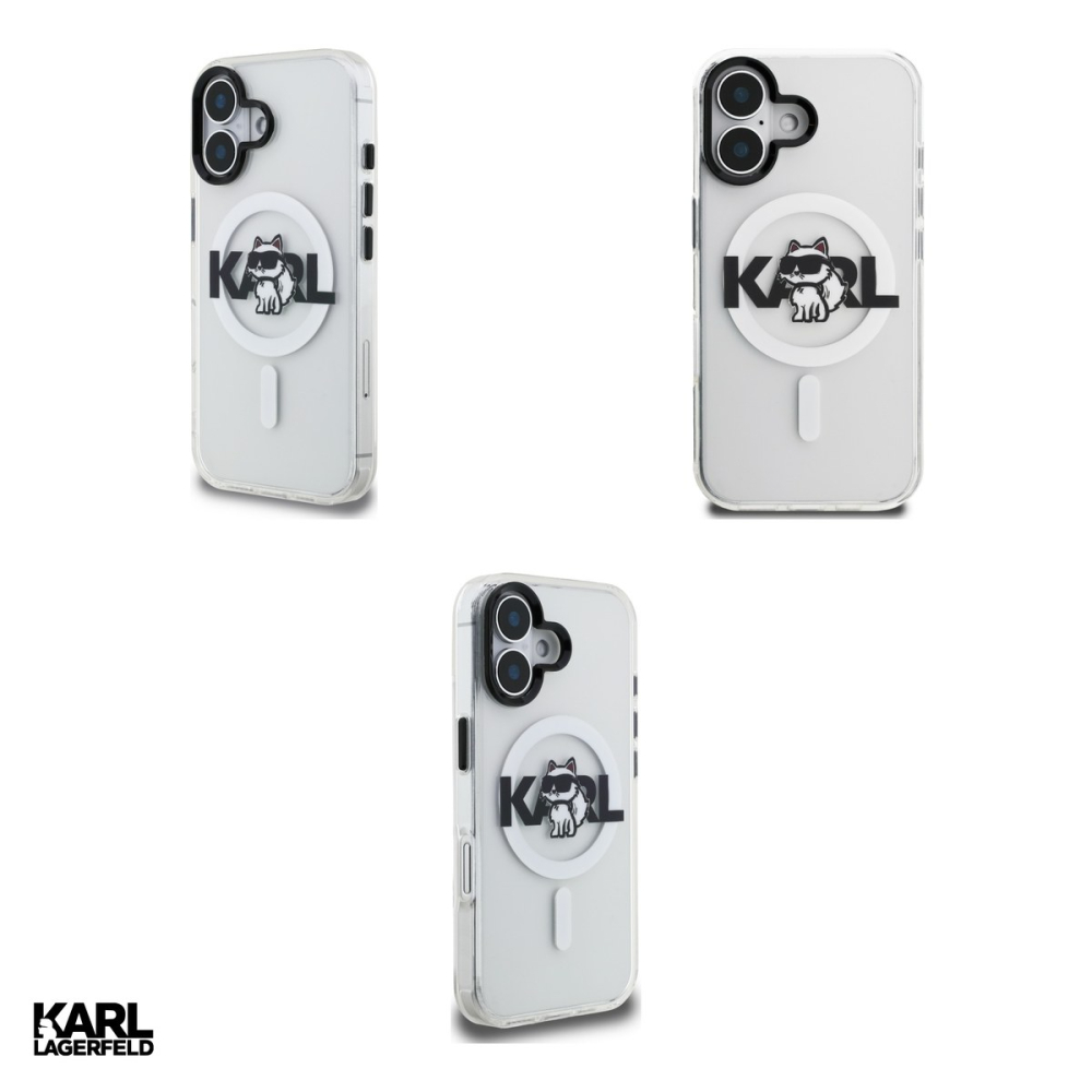 Husa Karl Lagerfeld Iml Choupette Sketch Logo pentru iPhone 17, Carcasa magnetica, Transparent [4]