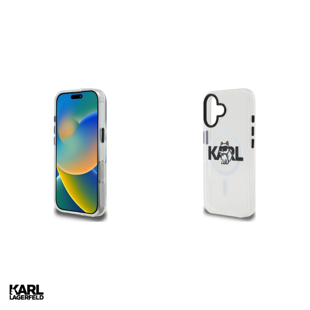 Husa Karl Lagerfeld Iml Choupette Sketch Logo pentru iPhone 17, Carcasa magnetica, Transparent [5]