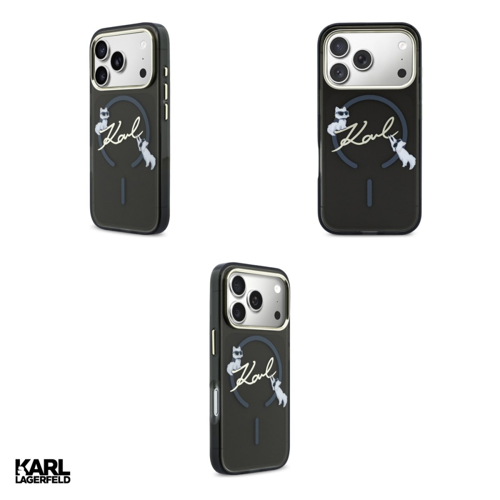 Husa Karl Lagerfeld Iml Choupettes Karl pentru iPhone 17 Pro, Carcasa magnetica, Negru [4]