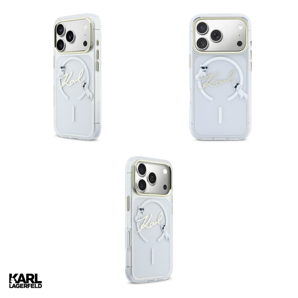 Husa Karl Lagerfeld Iml Choupettes Karl pentru iPhone 17 Pro, Carcasa magnetica, Transparent [4]