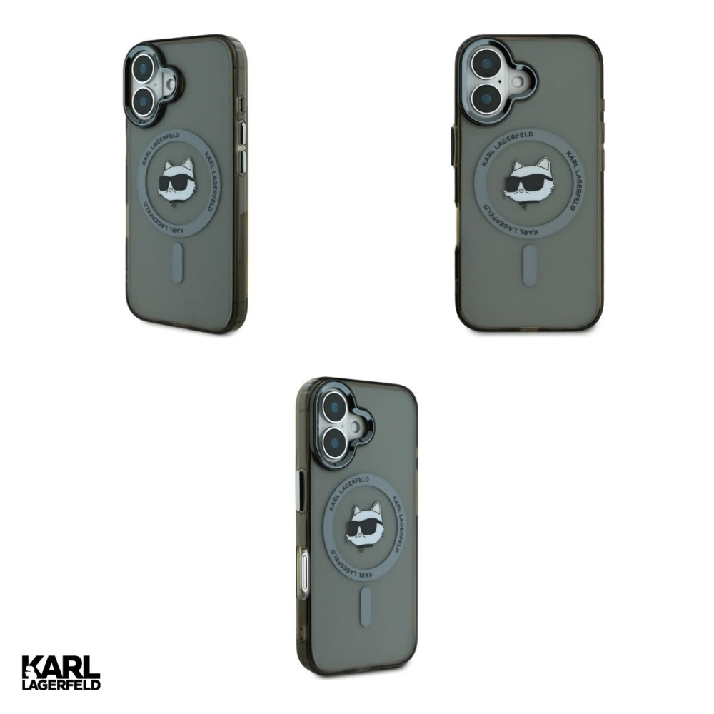 Husa Karl Lagerfeld Iml Metal Choupette pentru iPhone 16, Carcasa magnetica, Negru [4]