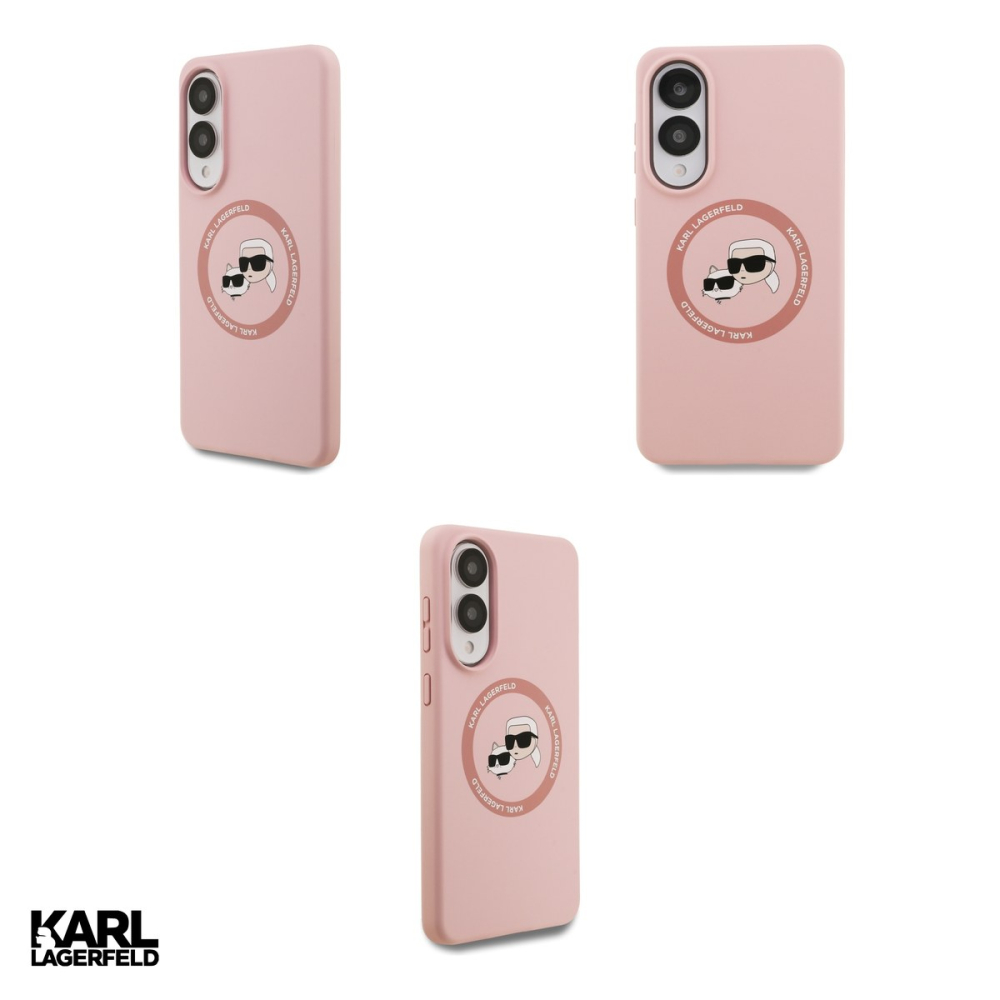 Husa Karl Lagerfeld Magnetic Silicone Double pentru Samsung Galaxy S25 Edge, Carcasa, Roz [4]