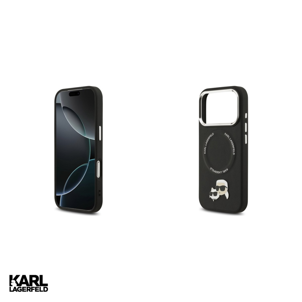 Husa Karl Lagerfeld PU Karl&Choupette heads pentru iPhone 17 Pro, Carcasa magnetica, Negru [5]