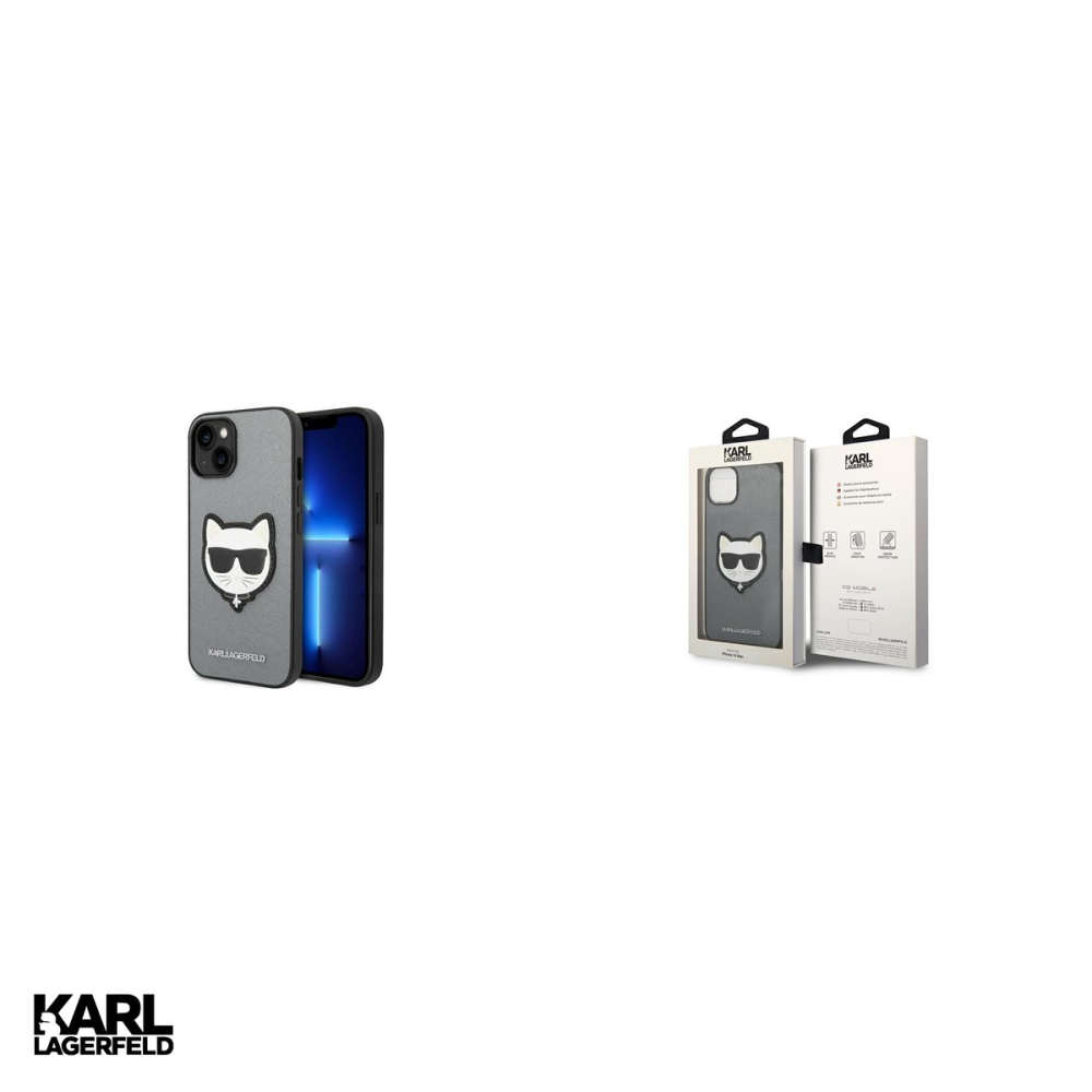 Husa Karl Lagerfeld PU Saffiano Choupette pentru iPhone 14 Plus, Carcasa, Argintiu [4]