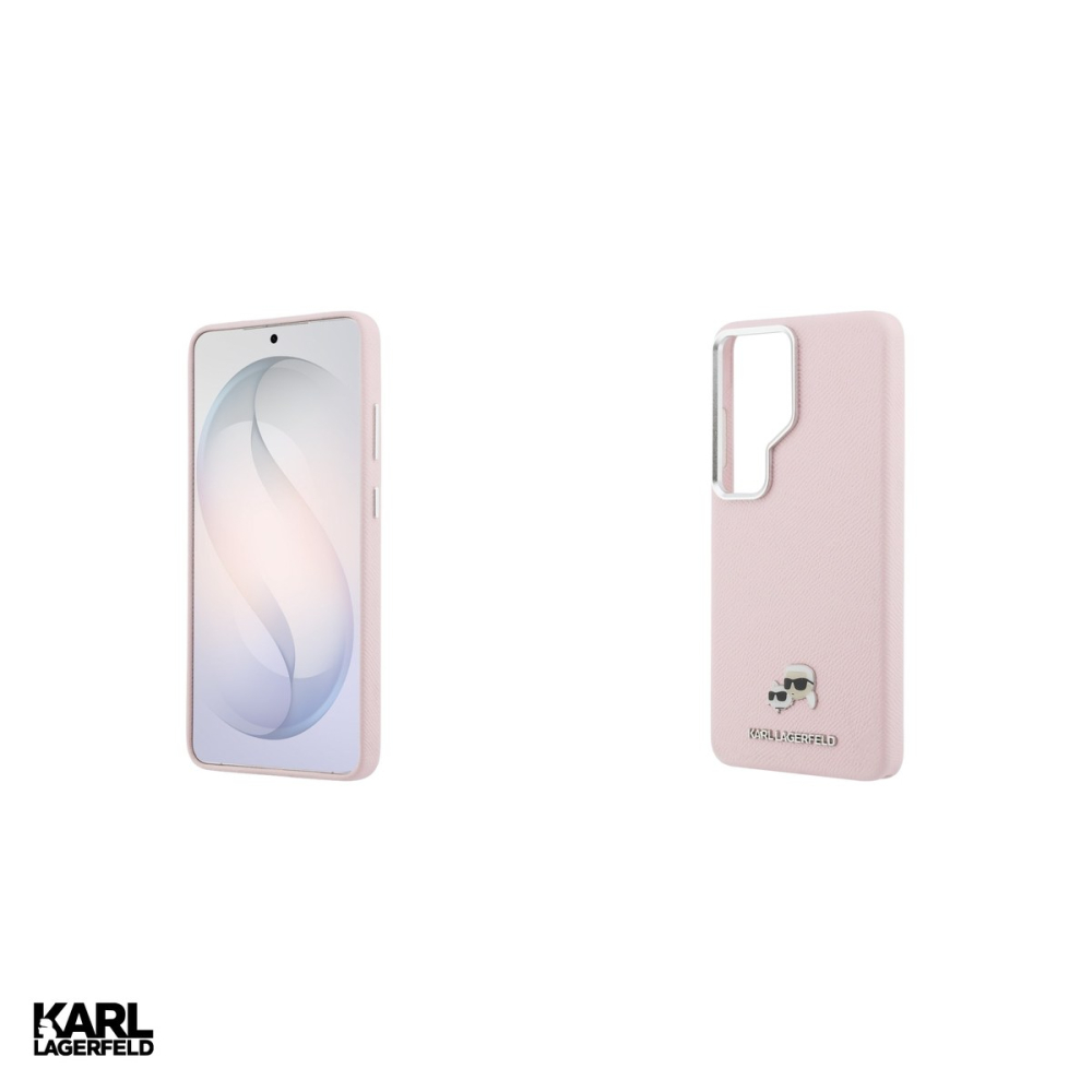Husa Karl Lagerfeld Saffiano Kc Metal Logo pentru Samsung Galaxy S26 Ultra, Carcasa magnetica, Roz [5]