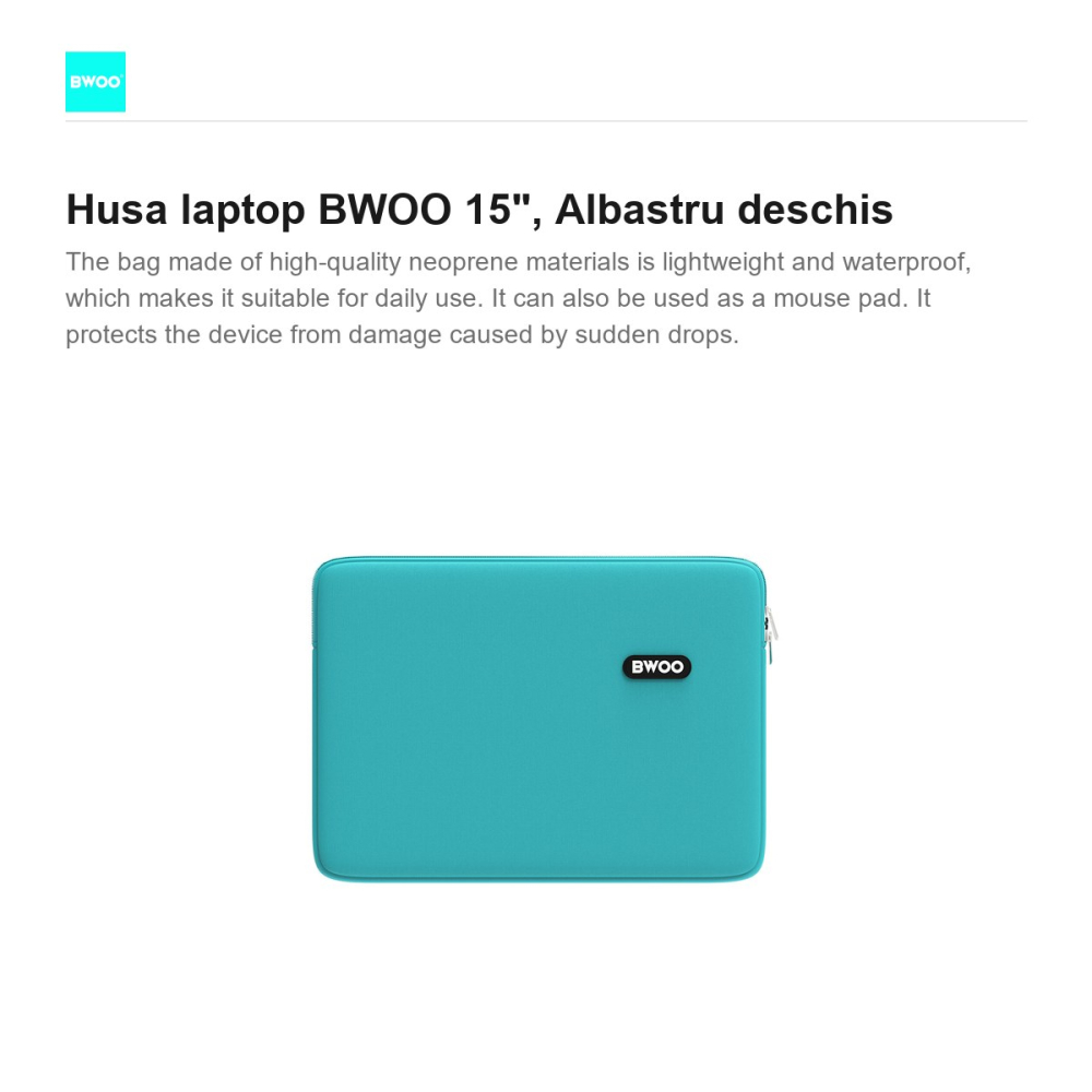 Husa laptop BWOO 15", Albastru deschis [2]