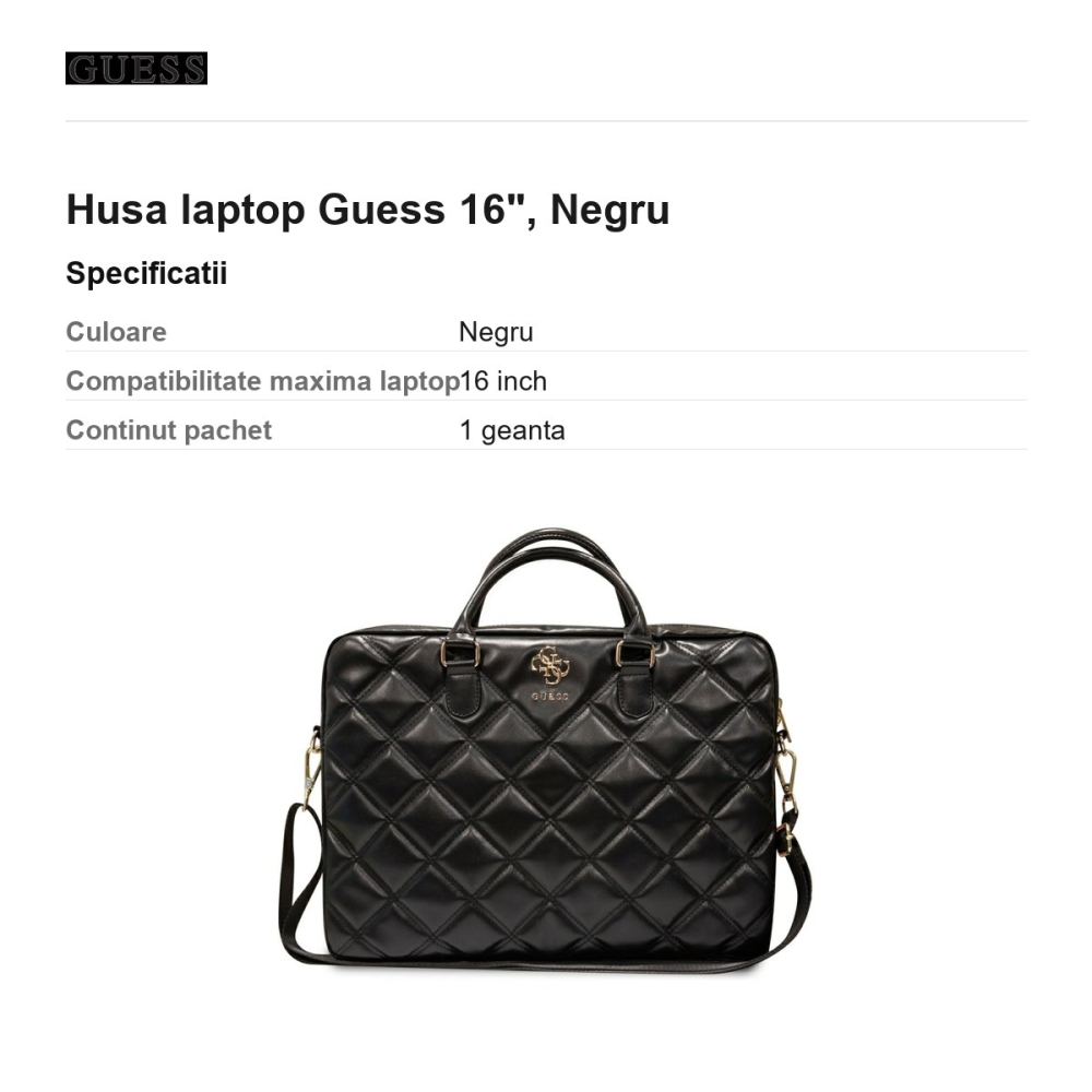 Husa laptop Guess 16", Negru [3]