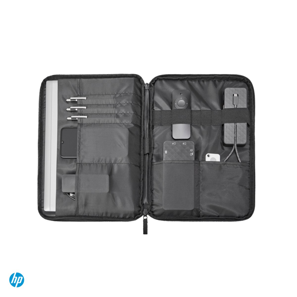 Husa laptop HP Renew Business 14.1-inch Laptop Sleeve pentru laptop 14,1 inch, buzunar RFID, fermoare blocabile, buzunar pentru tracker, 100% plastic ocean-bound, negru, 3E2U7AA [5]