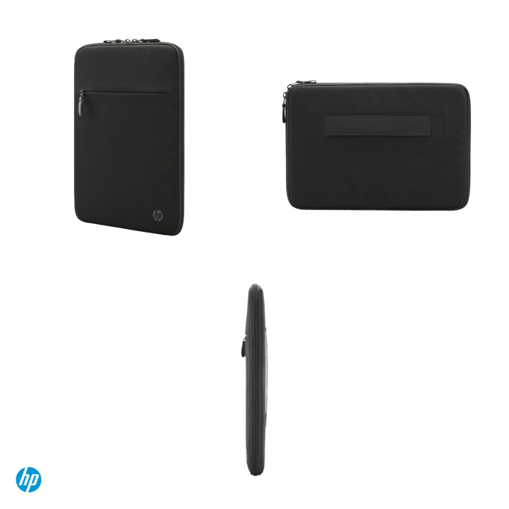 Husa laptop HP Renew Business 14.1-inch Laptop Sleeve pentru laptop 14,1 inch, buzunar RFID, fermoare blocabile, buzunar pentru tracker, 100% plastic ocean-bound, negru, 3E2U7AA [4]
