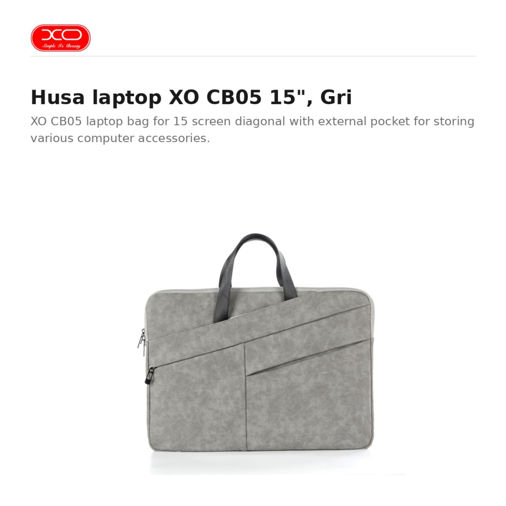 Husa laptop XO CB05 15", Gri [2]