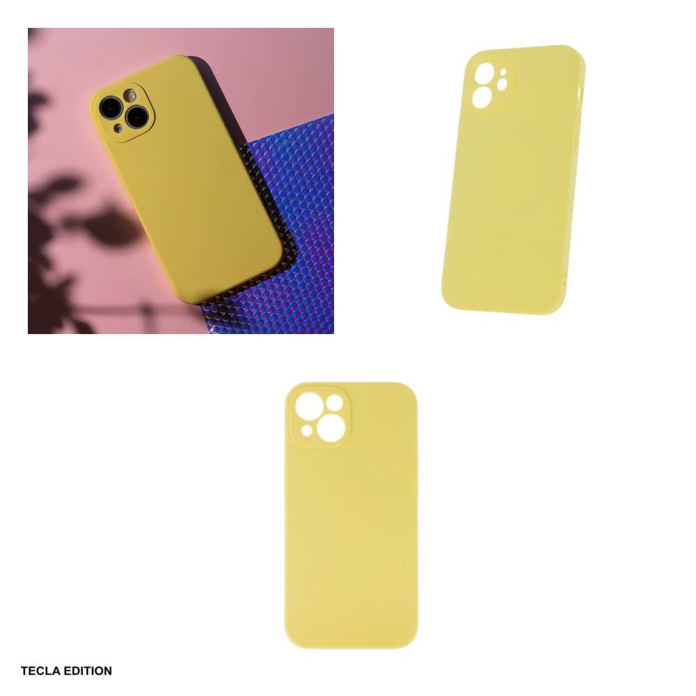 Husa Mag Invisible pastel pentru Apple iPhone 12, Carcasa magnetica, Galben [4]