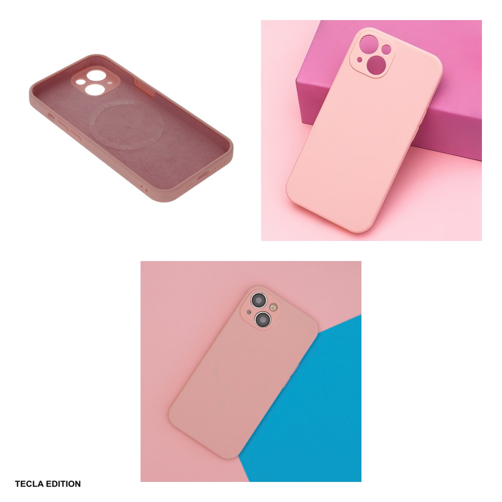 Husa Mag Invisible pastel pentru Apple iPhone 14 Pro, Carcasa magnetica, Roz [5]