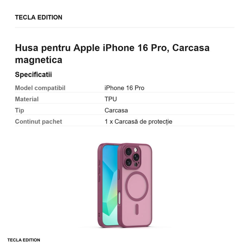 Husa Mag Matt pentru Apple iPhone 16 Pro, Carcasa magnetica [3]
