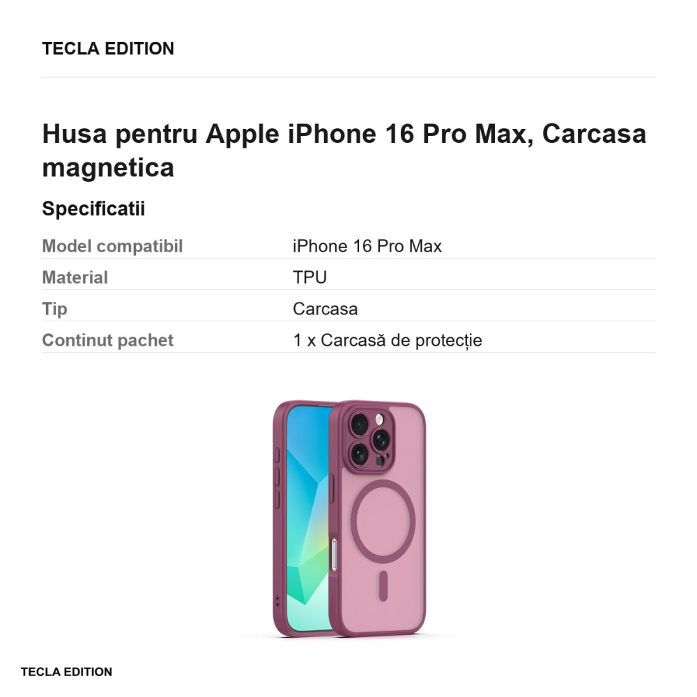 Husa Mag Matt pentru Apple iPhone 16 Pro Max, Carcasa magnetica [3]