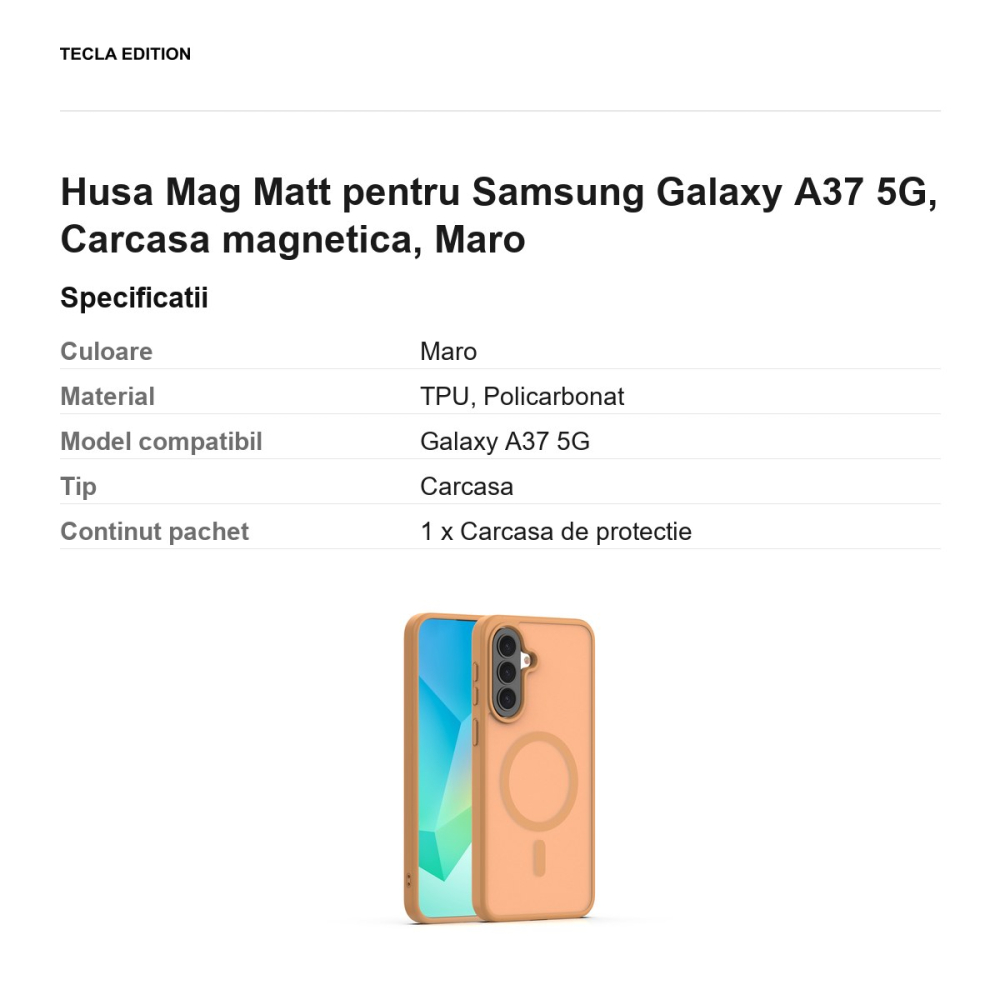 Husa Mag Matt pentru Samsung Galaxy A37 5G, Carcasa magnetica, Maro [3]
