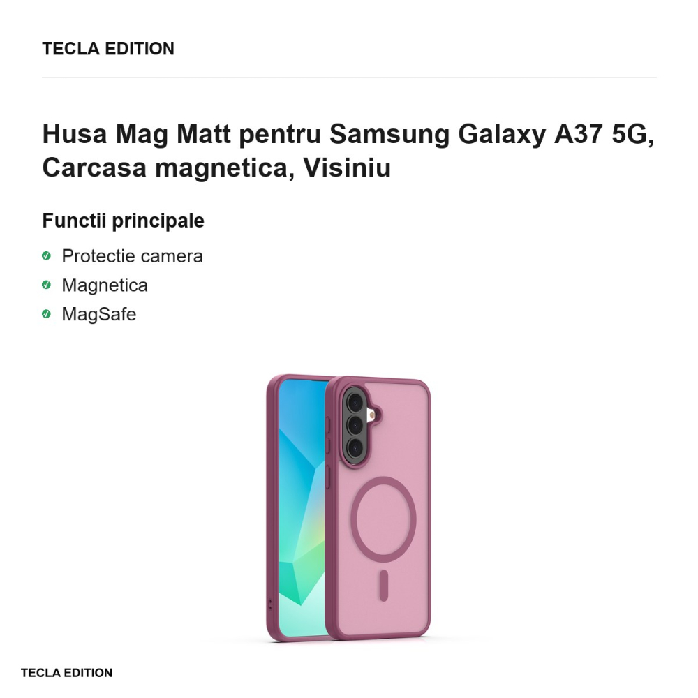 Husa Mag Matt pentru Samsung Galaxy A37 5G, Carcasa magnetica, Visiniu [2]