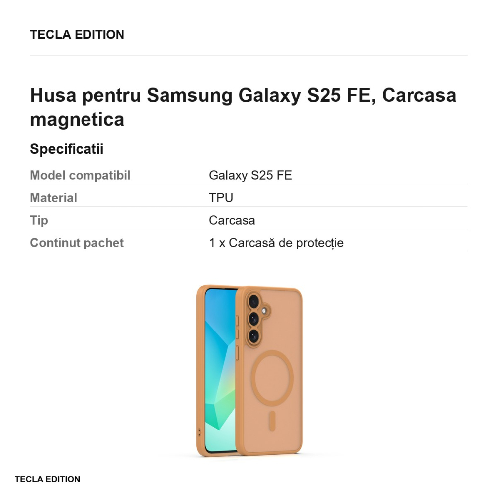 Husa Mag Matt pentru Samsung Galaxy S25 FE, Carcasa magnetica, Maro [3]