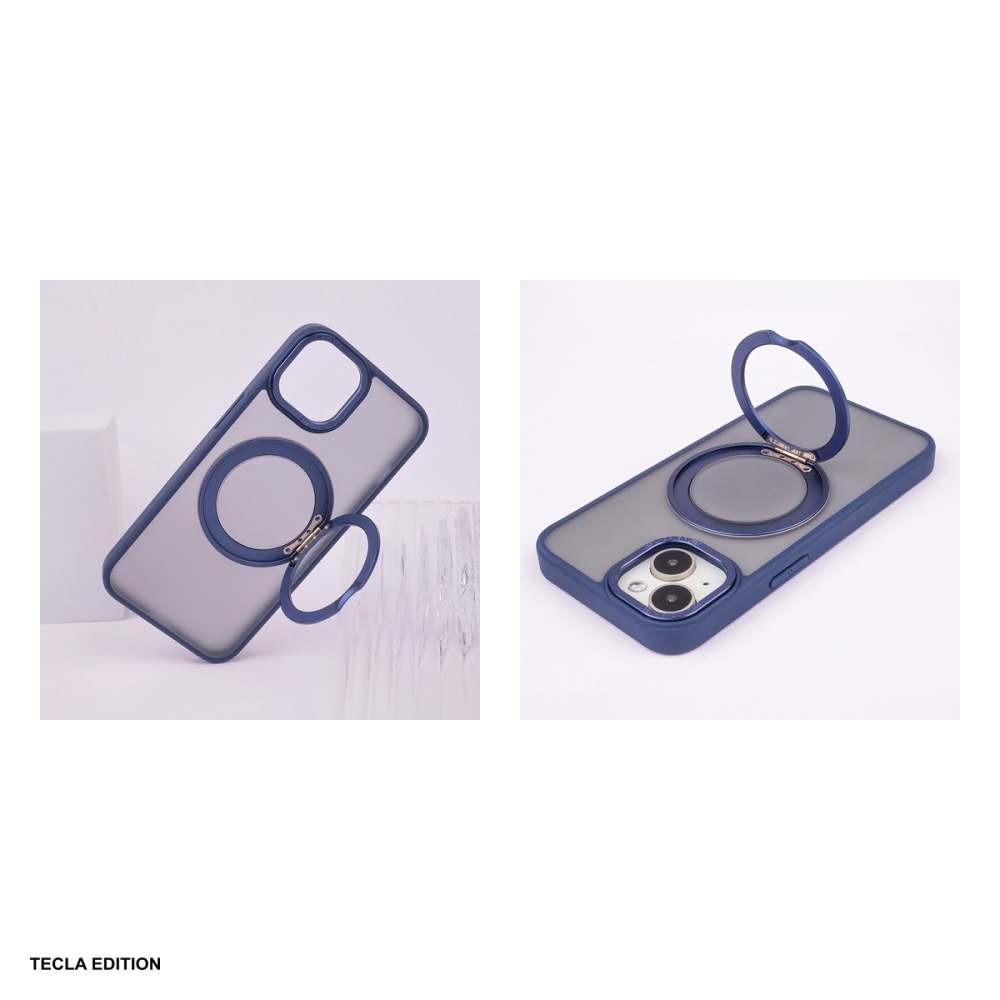 Husa Mag Ring Rotating pentru iPhone 12, Carcasa magnetica, Albastru [5]