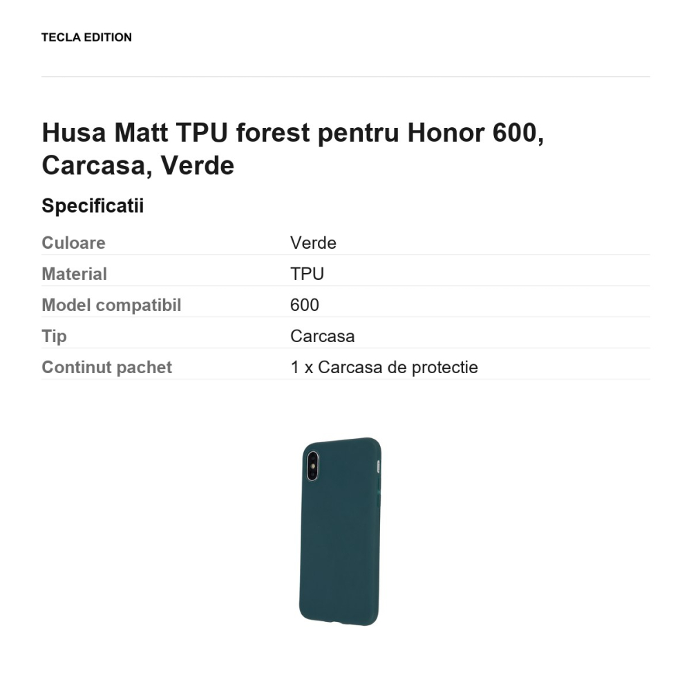 Husa Matt TPU forest pentru Honor 600, Carcasa, Verde [3]