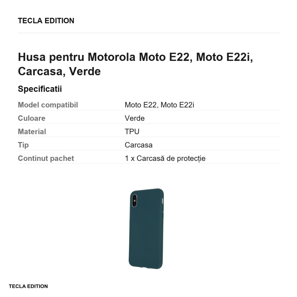 Husa Matt TPU forest pentru Motorola Moto E22, Moto E22i, Carcasa, Verde [3]