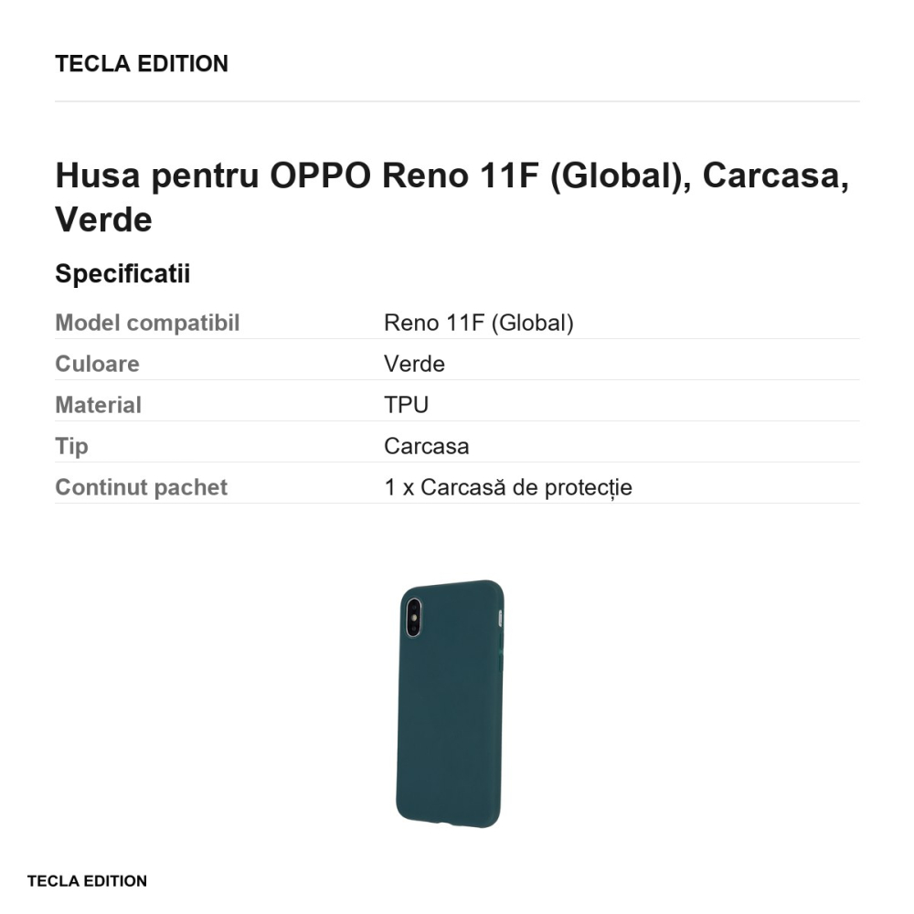 Husa Matt TPU forest pentru OPPO Reno 11F (Global), Carcasa, Verde [3]