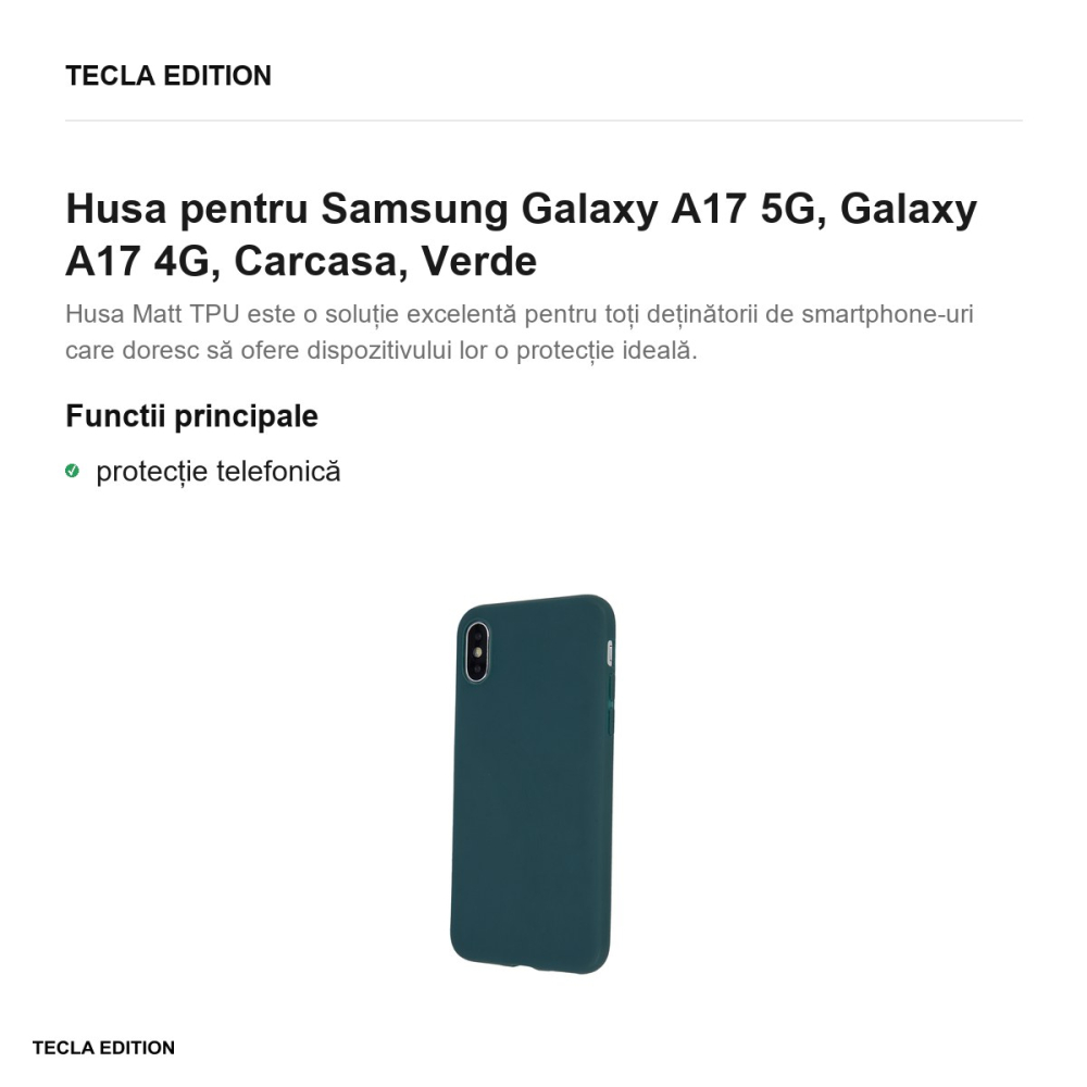 Husa Matt TPU forest pentru Samsung Galaxy A17 5G, Galaxy A17 4G, Carcasa, Verde [2]