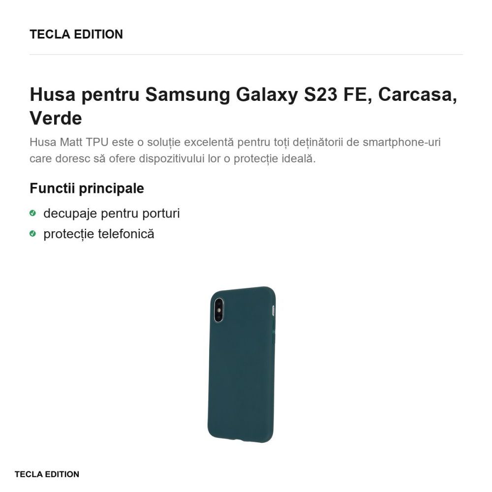 Husa Matt TPU forest pentru Samsung Galaxy S23 FE, Carcasa, Verde [2]
