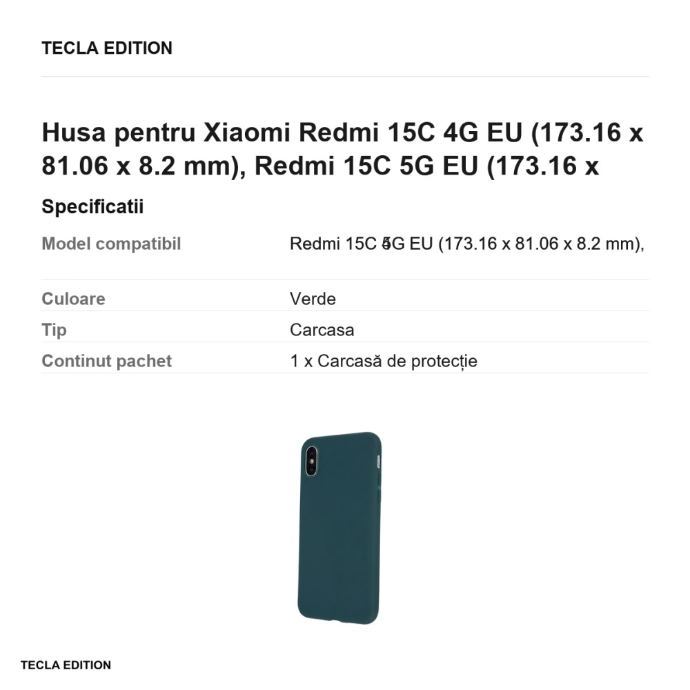 Husa Matt TPU forest pentru Xiaomi Redmi 15C 4G EU, Redmi 15C 5G EU, Carcasa, Verde [3]