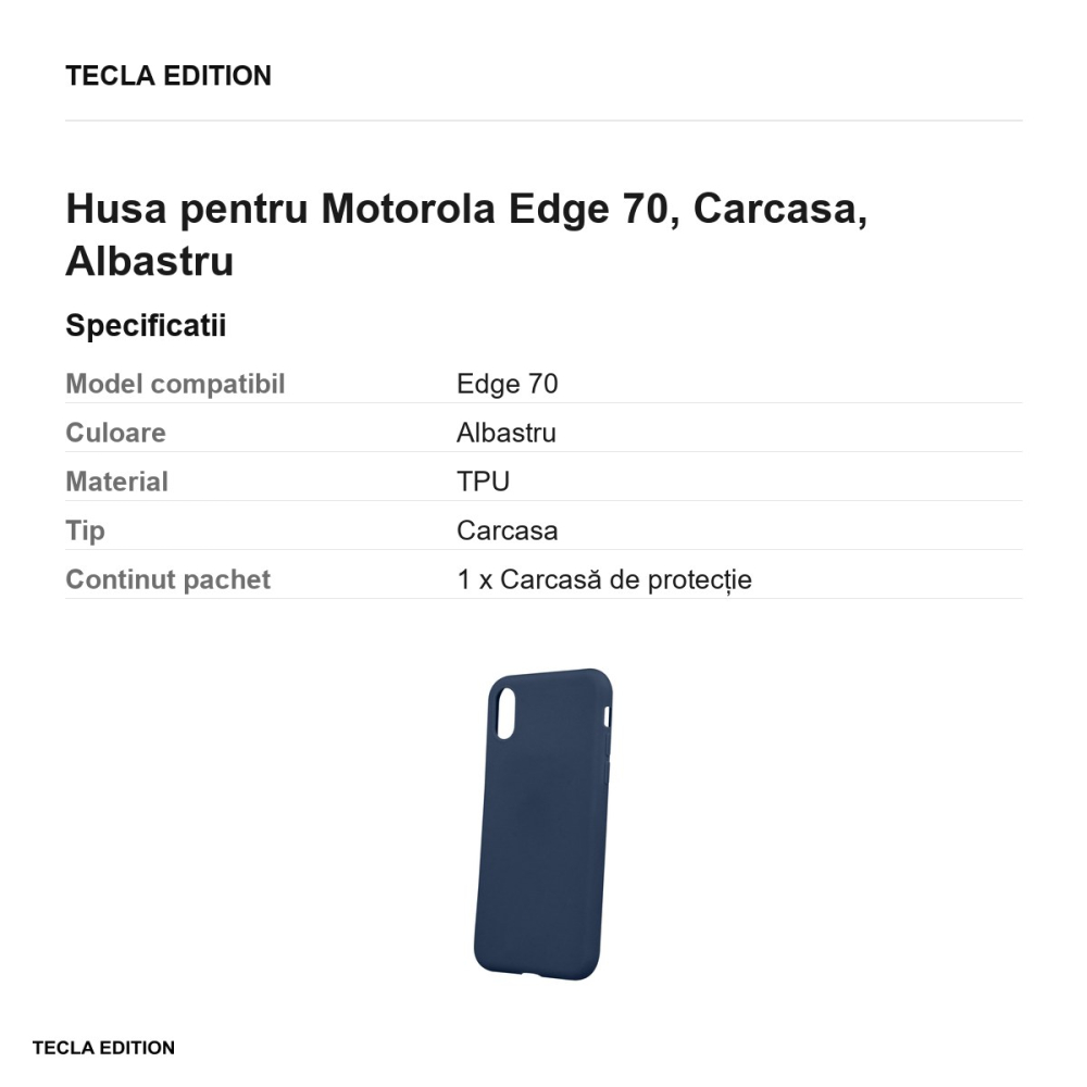 Husa Matt TPU pentru Motorola Edge 70, Carcasa, Albastru [3]