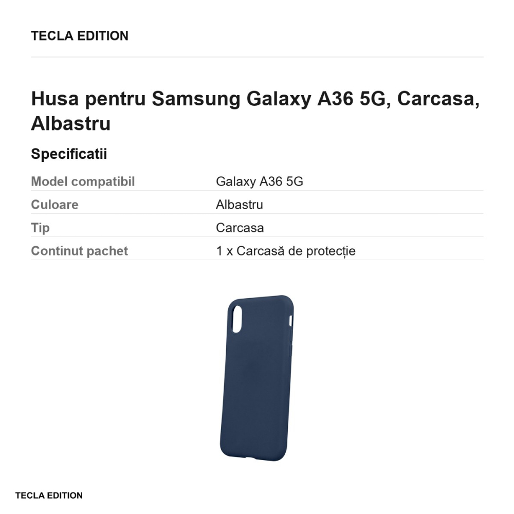 Husa Matt TPU pentru Samsung Galaxy A36 5G, Carcasa, Albastru [3]