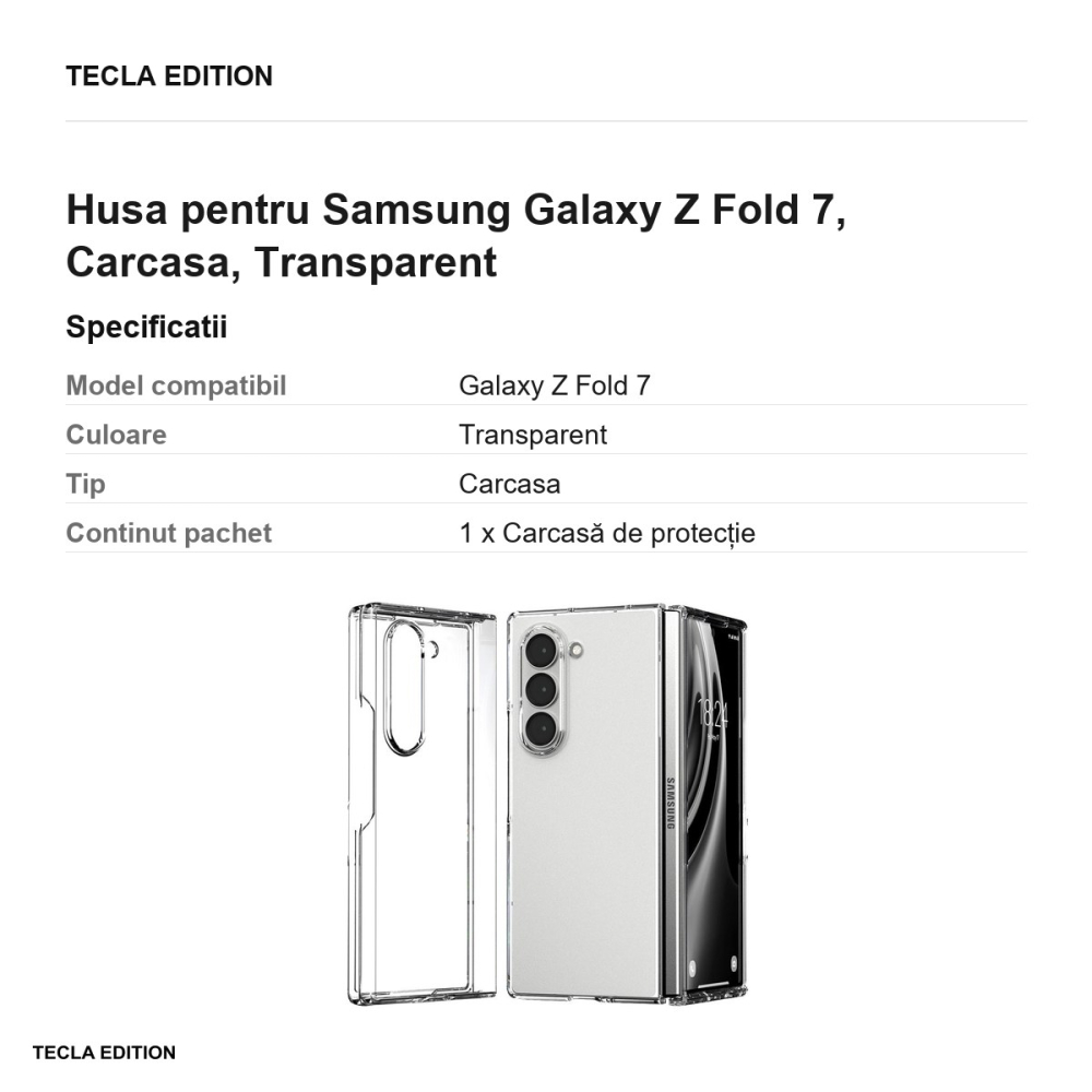 Husa Mercury Hard pentru Samsung Galaxy Z Fold 7, Carcasa, Transparent [3]