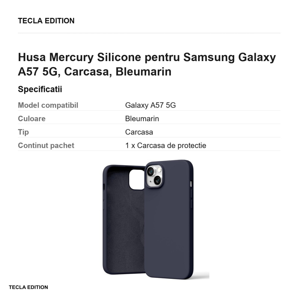 Husa Mercury Silicone pentru Samsung Galaxy A57 5G, Carcasa, Bleumarin [3]